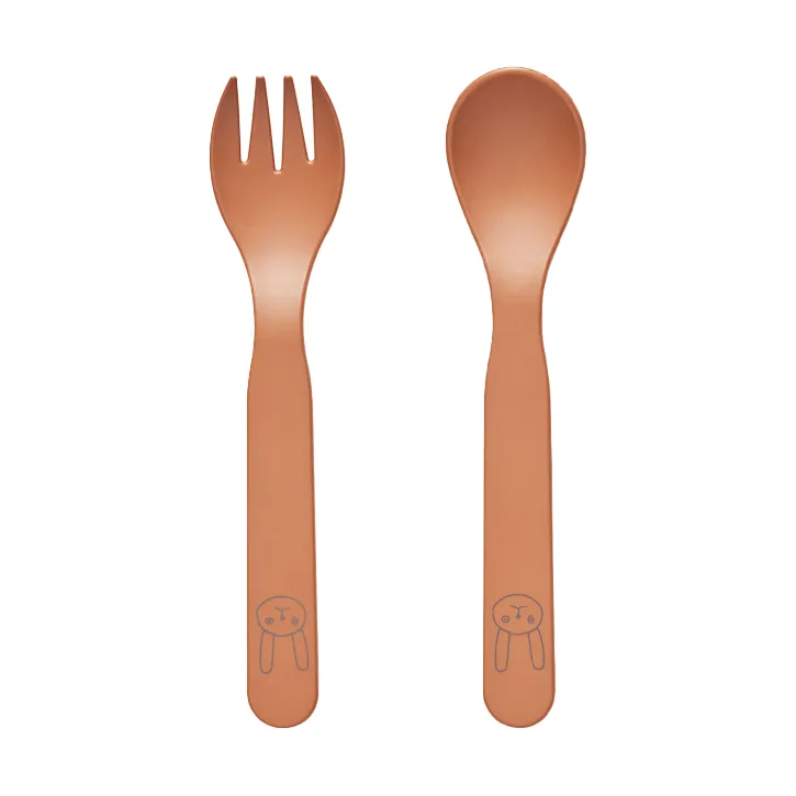 OYOY Pullo children's cutlery set Caramel | Scandinavian Design | Cutlery sets | Pink