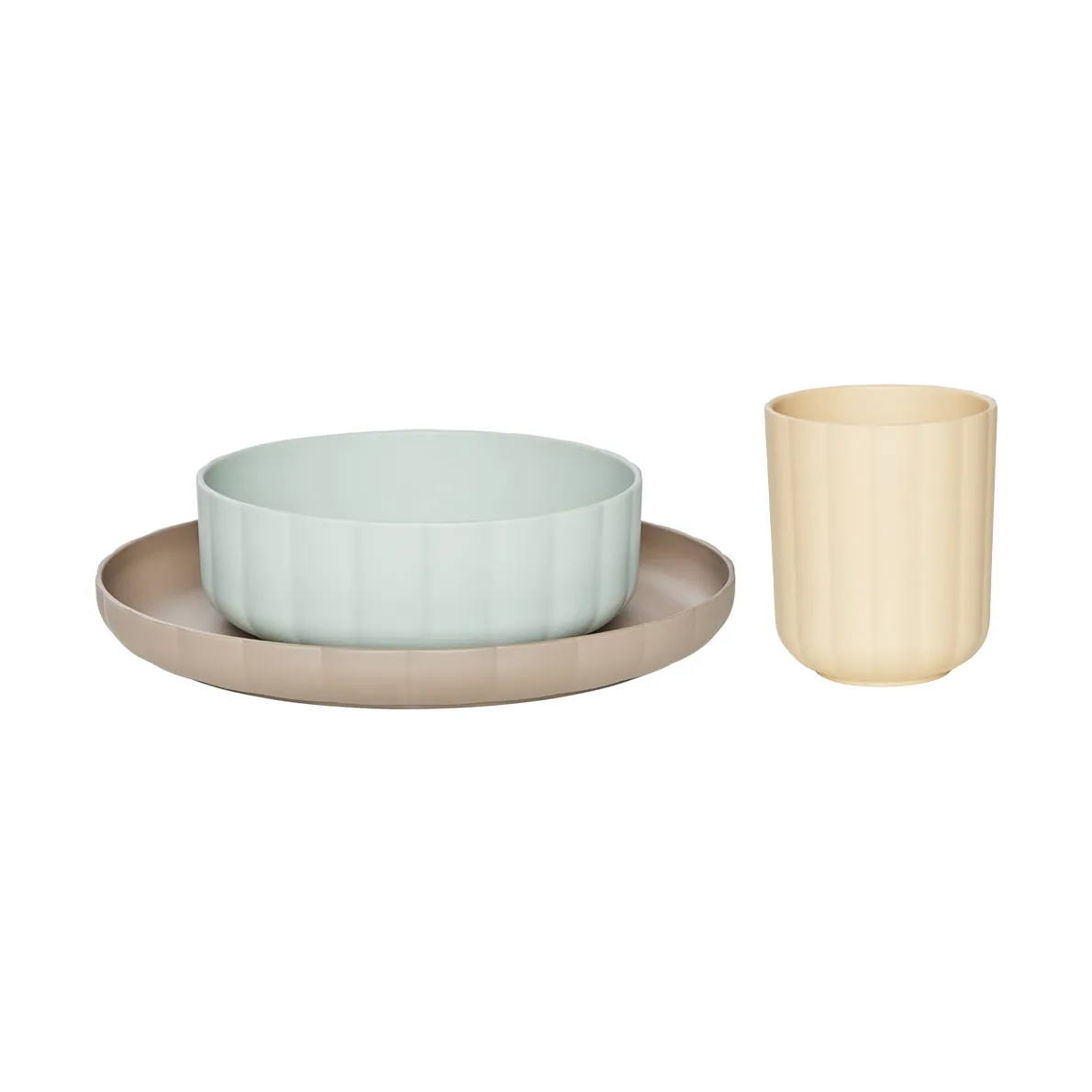 OYOY Pullo serving set 3 parts Pale Mint-vanilla-taupe