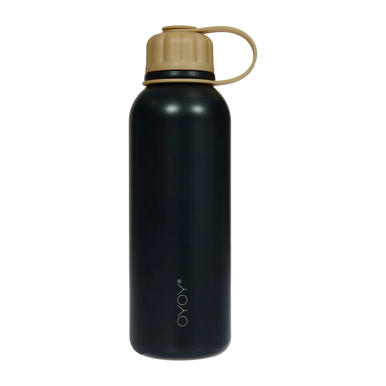 OYOY Pullo water bottle 52 cl Anthracite-Camel | Scandinavian Design | Water bottles | Black