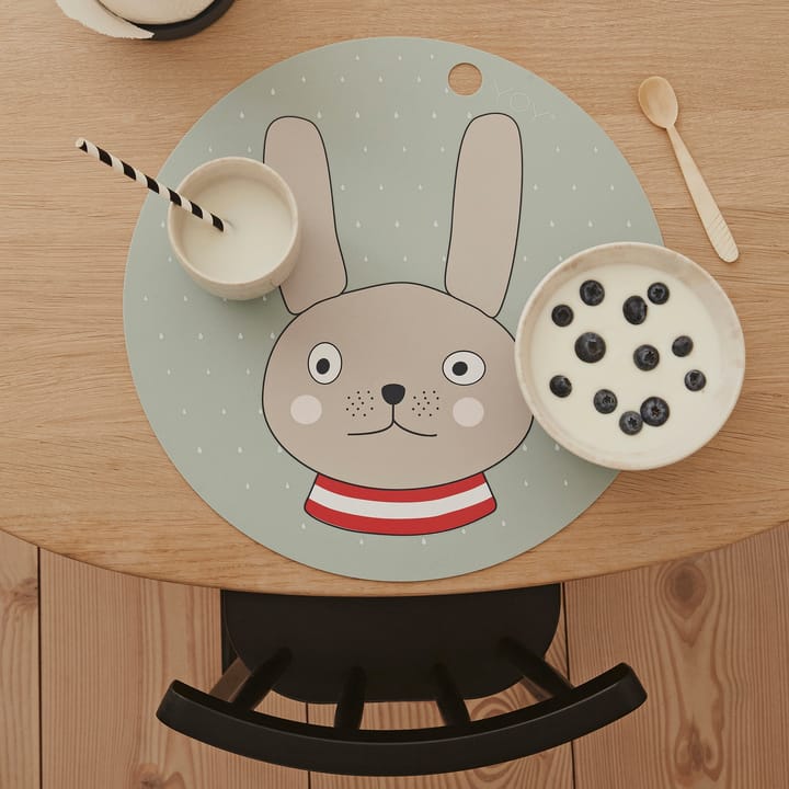 Rabbit placemat, Minty OYOY