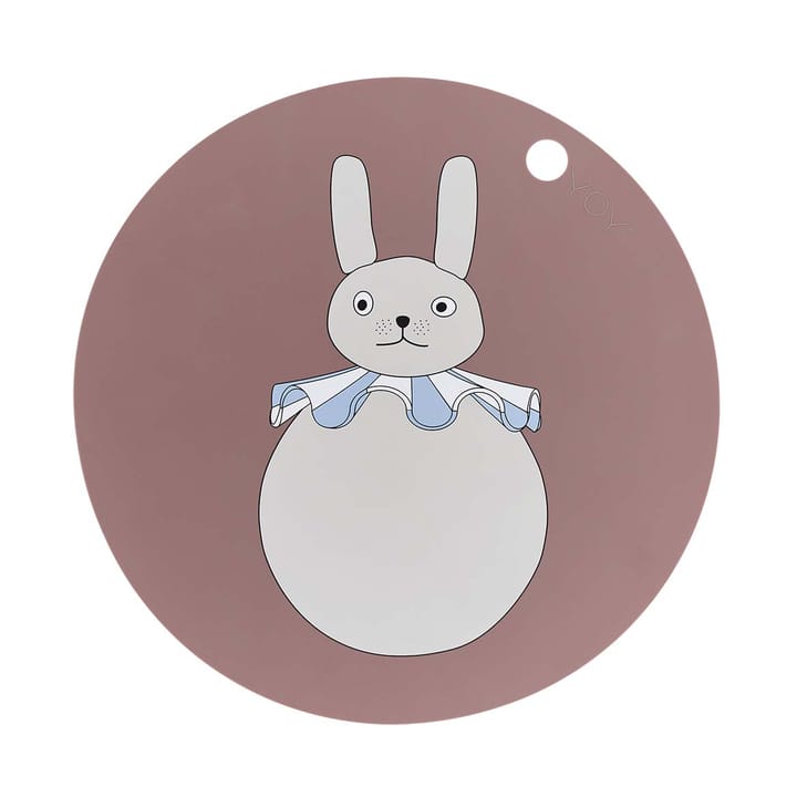 Rabbit Pompom placemat Ø39 cm, Clay OYOY