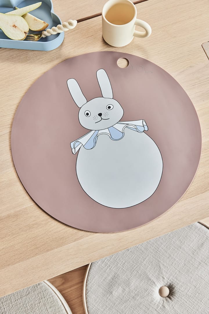 Rabbit Pompom placemat Ø39 cm - Clay - OYOY