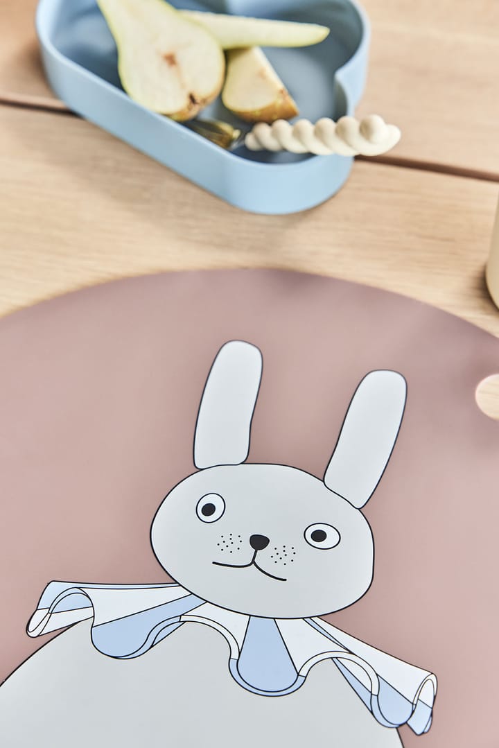 Rabbit Pompom placemat Ø39 cm, Clay OYOY