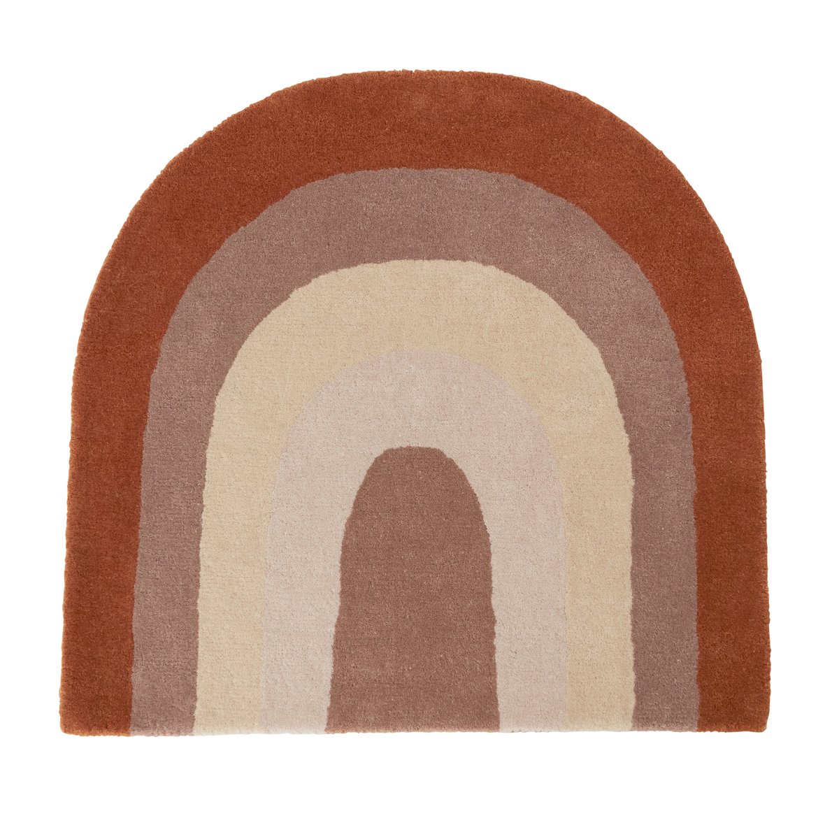 OYOY Rainbow barnrug 88x90 cm Choko | Scandinavian Design | Children's rugs | Brown