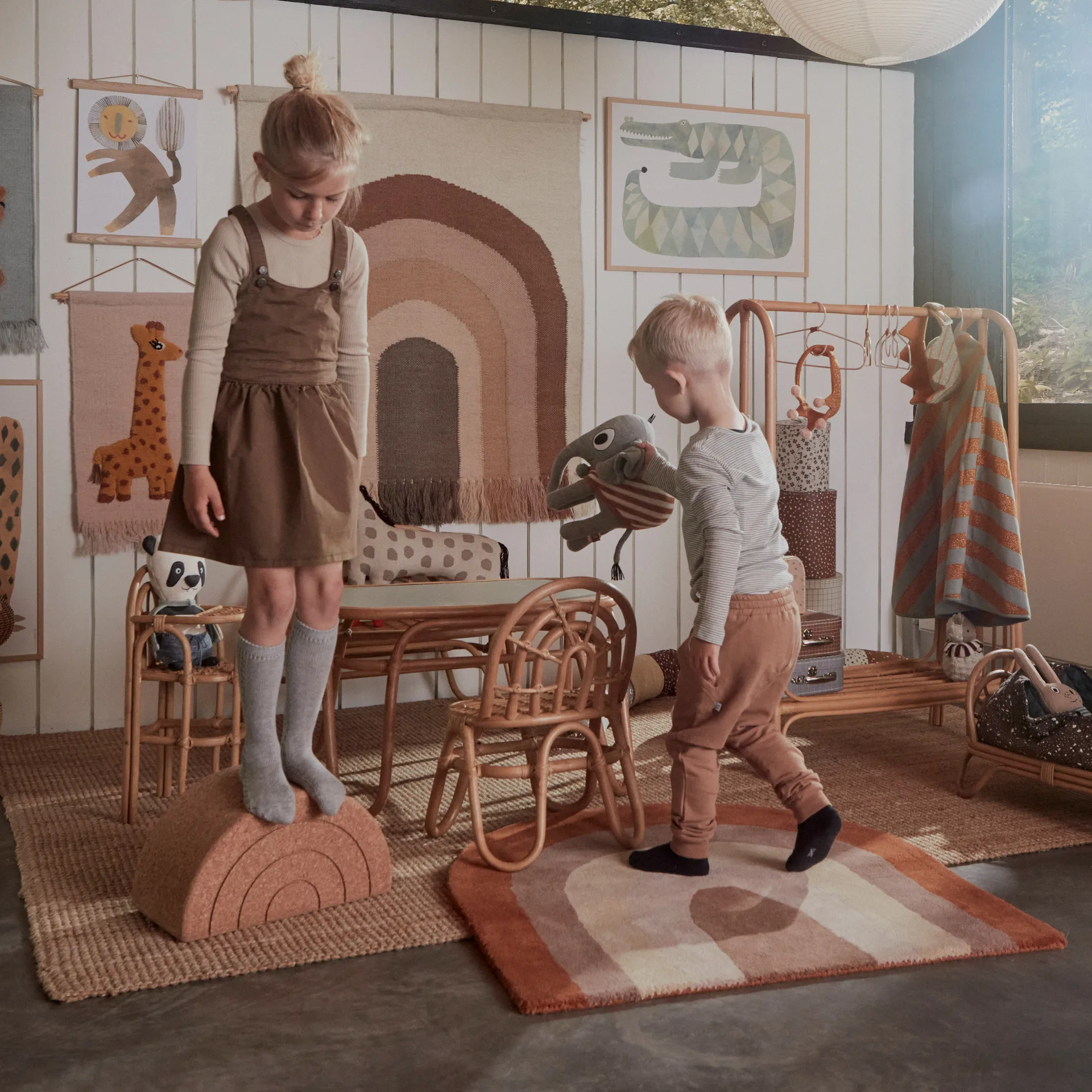 Rainbow barnrug 88x90 cm, Choko OYOY