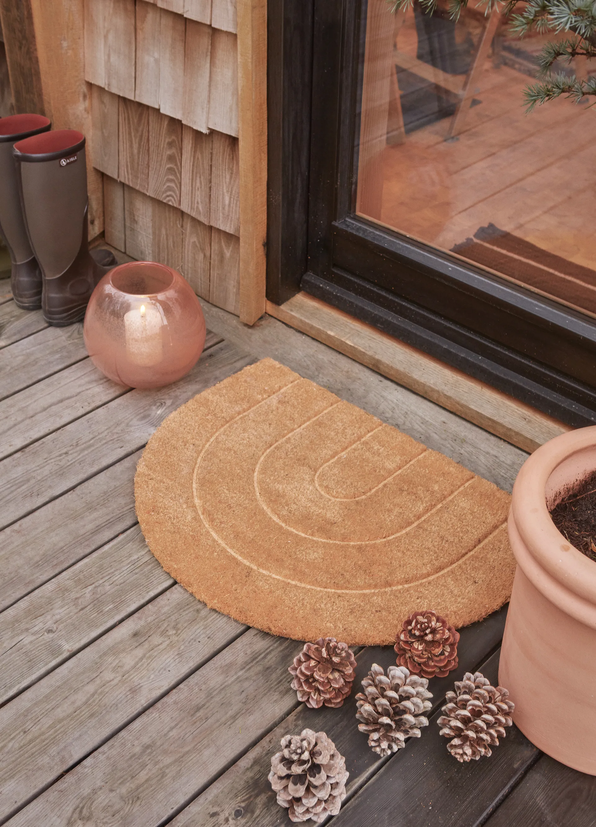 Rainbow doormat 55x75 cm, Nature OYOY