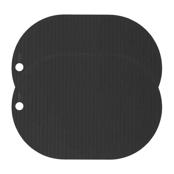 Ribbo placemat 2-pack - Black - OYOY