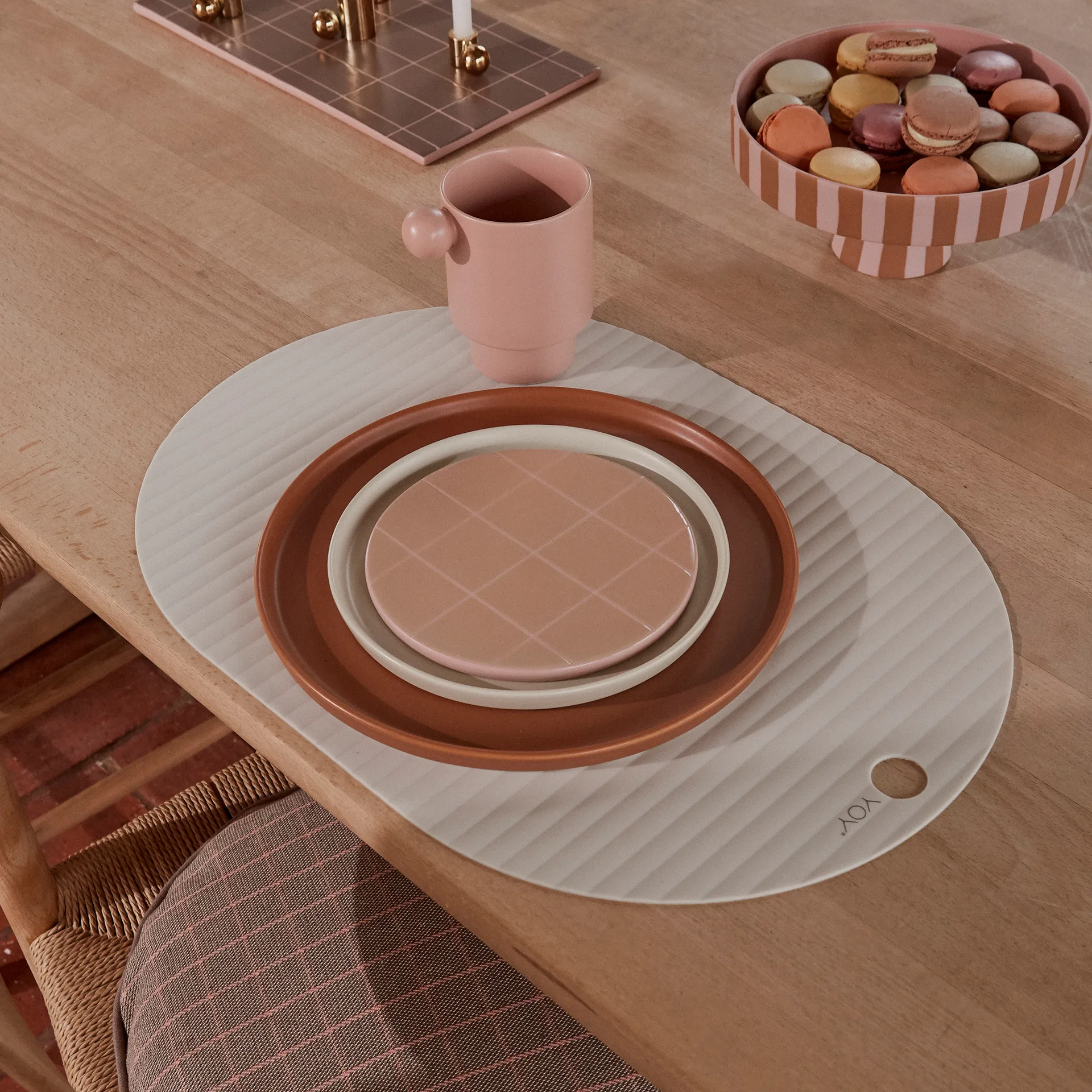 Ribbo placemat 2-pack, off-white OYOY