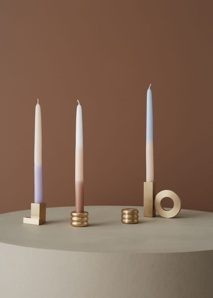 Savi candle sticks 3 cm - Brushed brass - OYOY