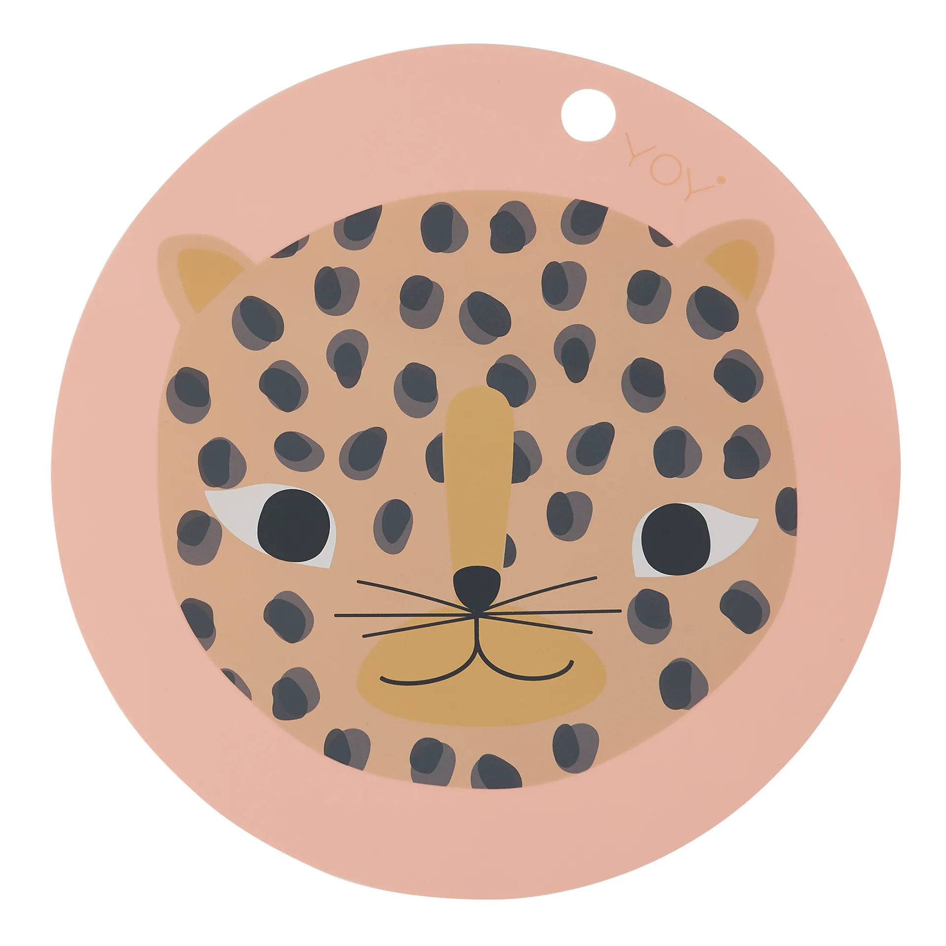 Snow leopard placemat, Coral OYOY