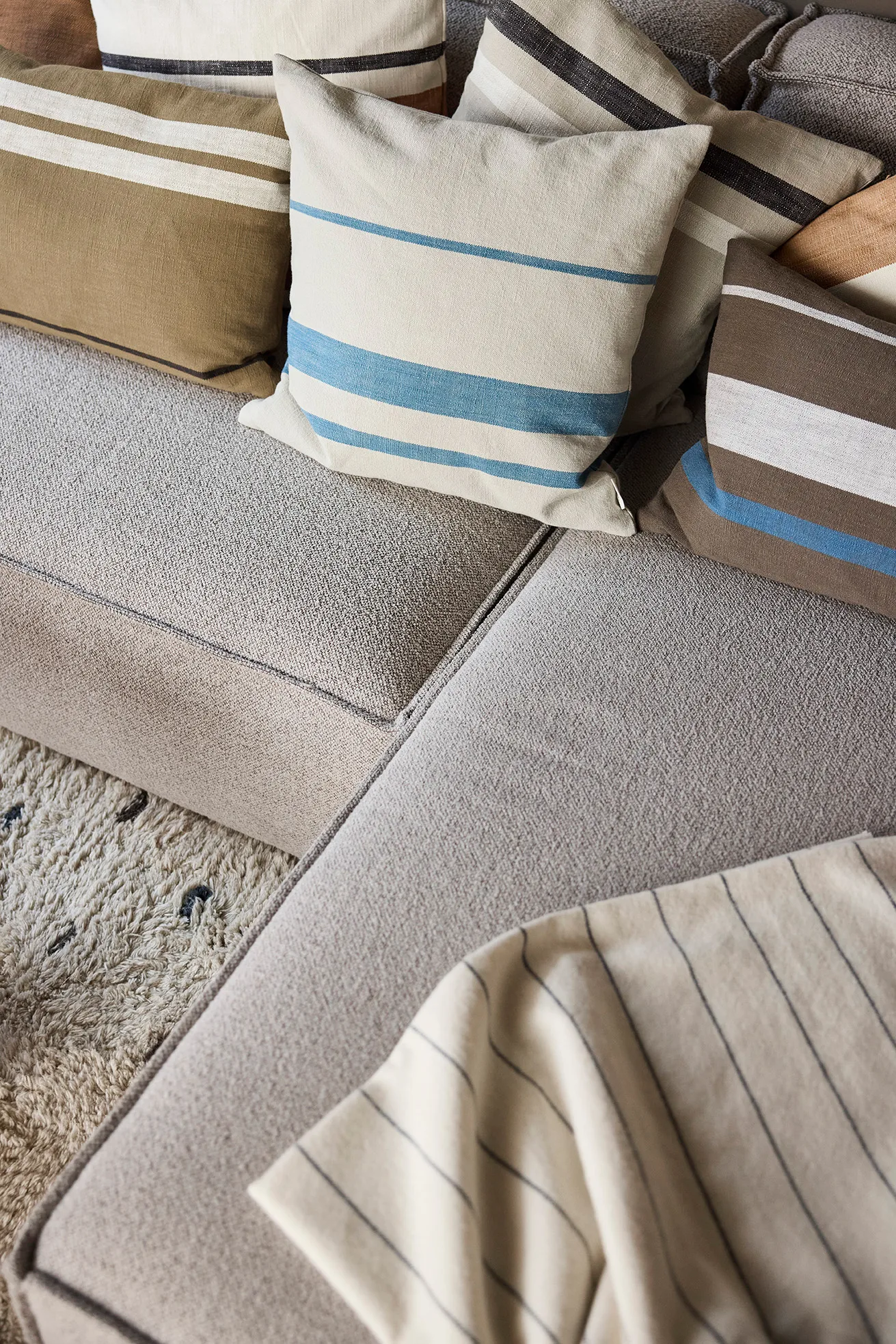 Sofuto cushion cover 50x50 cm, Blue-clay OYOY