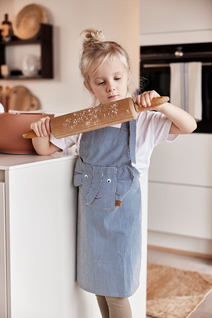 Striped denim elephant apron - Blue - OYOY