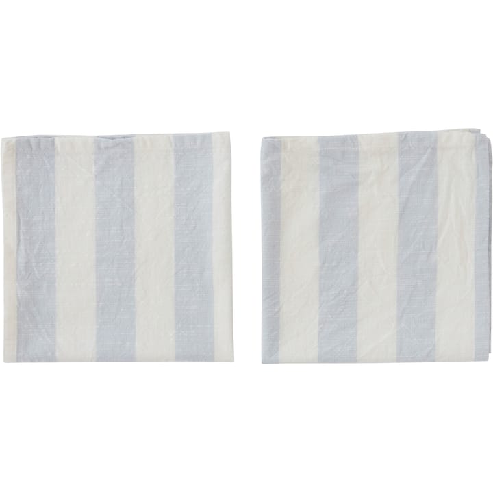 Striped napkin 45x45 cm 2-pack - Ice Blue - OYOY