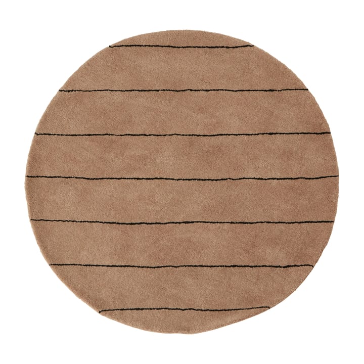 Striped round rug  Ø120 cm - chocolate - OYOY