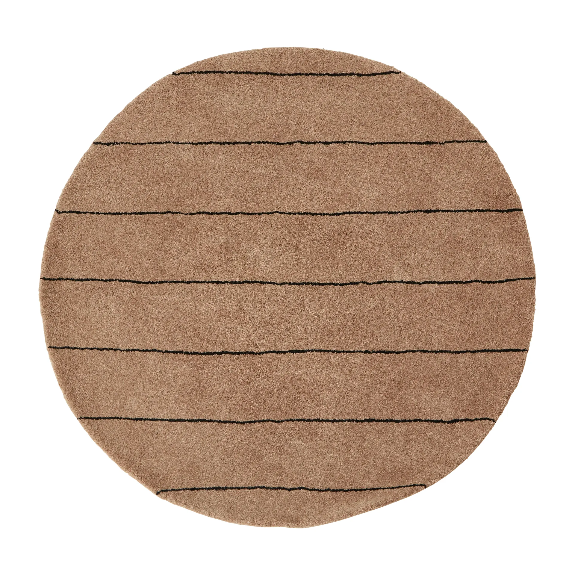 Striped round rug Ø120 cm, Chocolate OYOY