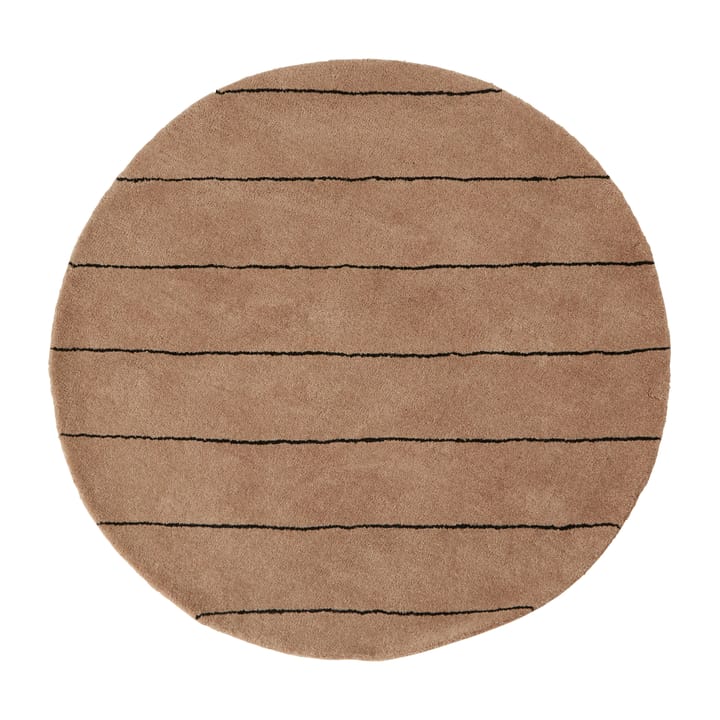 Striped round rug Ø120 cm, Chocolate OYOY