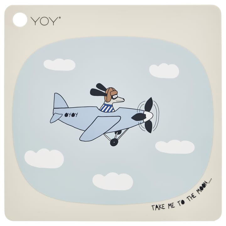Take me to the moon placemat, blue-green OYOY