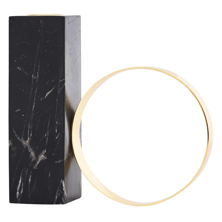 Tangent candle holder - black marble, high - OYOY