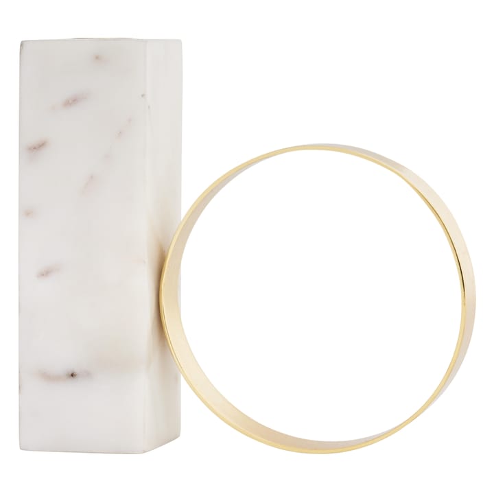 Tangent candle holder - white marble, high - OYOY