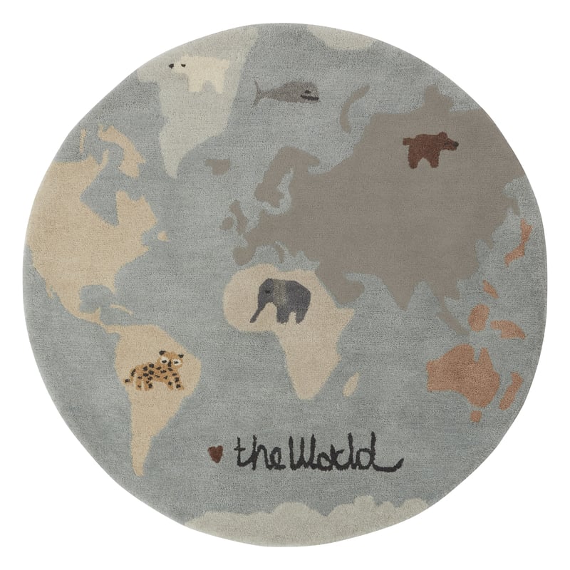OYOY The World children"s rug Ø120 cm Multi