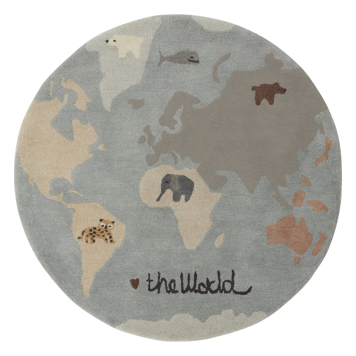 OYOY The World children's rug o120 cm Multi | Scandinavian Design | Children's rugs | Blue