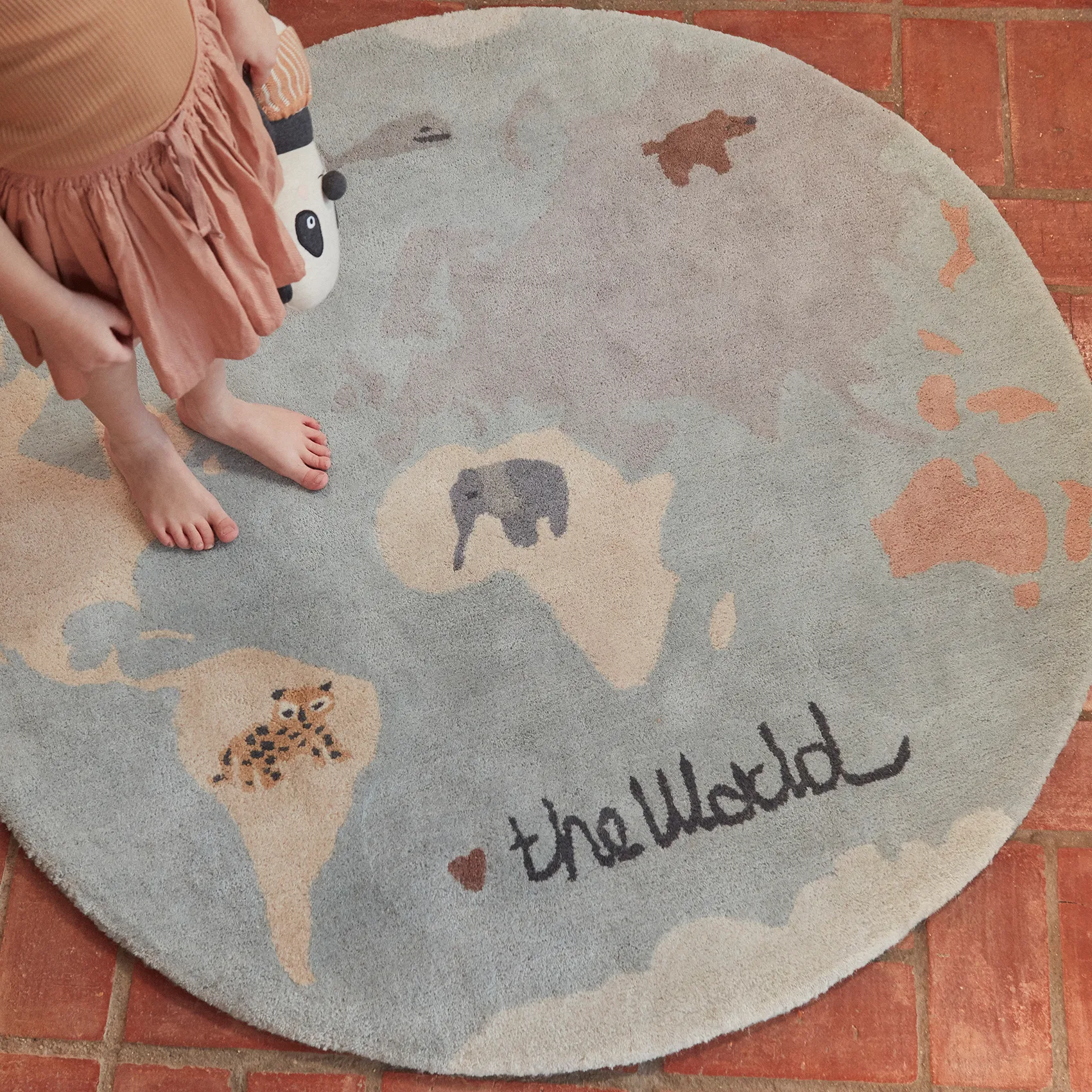 The World children's rug Ø120 cm, Multi OYOY