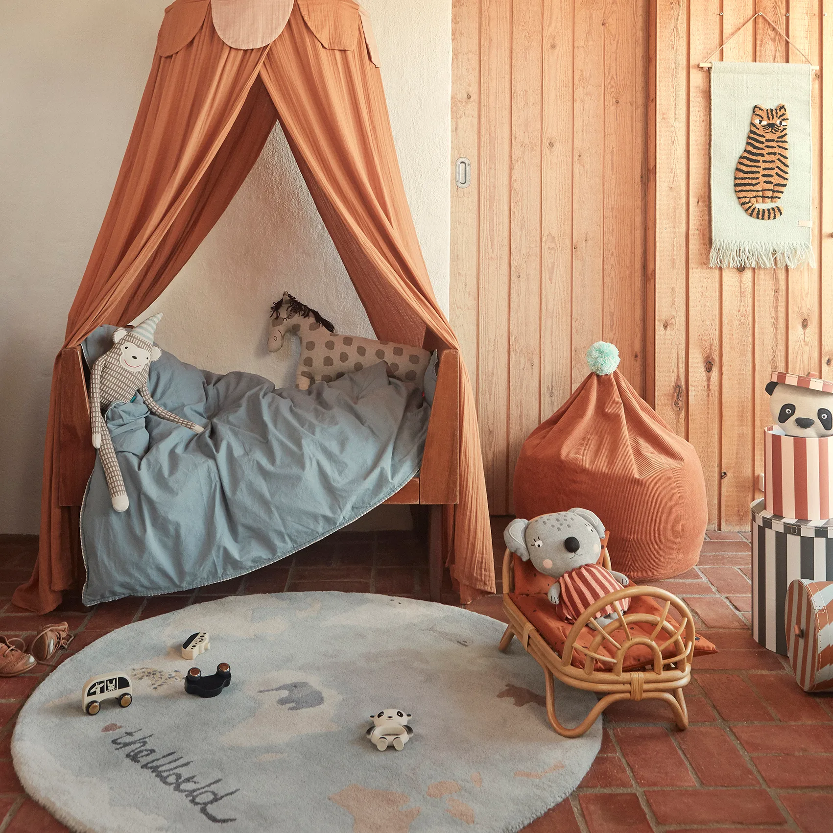 The World children's rug Ø120 cm, Multi OYOY