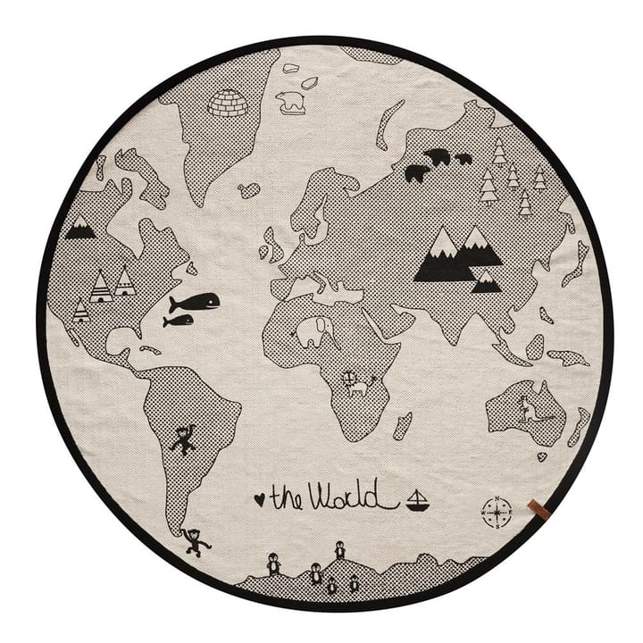 The world kids rug Ø 135 cm - beige-grey - OYOY