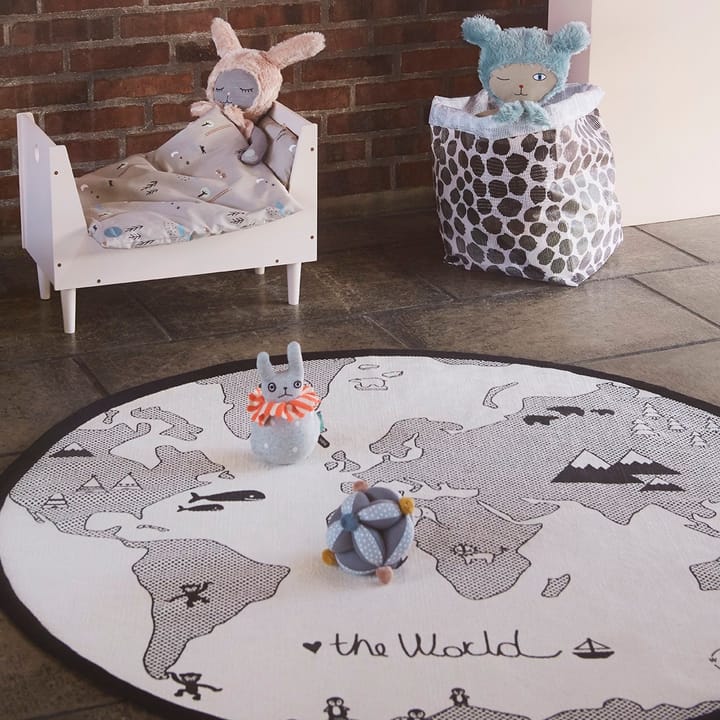 The world kids rug Ø 135 cm, beige-grey OYOY
