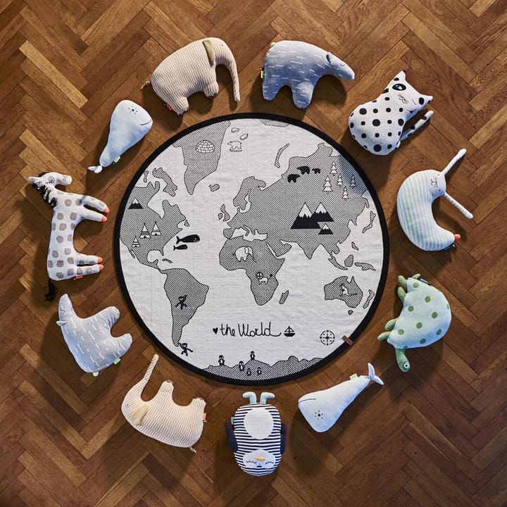 The world kids rug Ø 135 cm, beige-grey OYOY