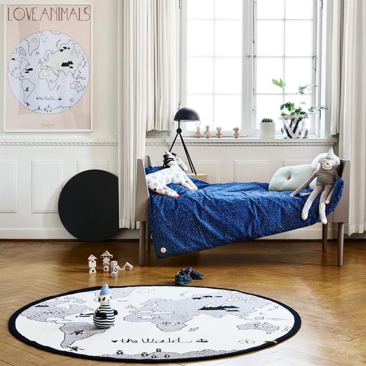 The world kids rug Ø 135 cm, beige-grey OYOY