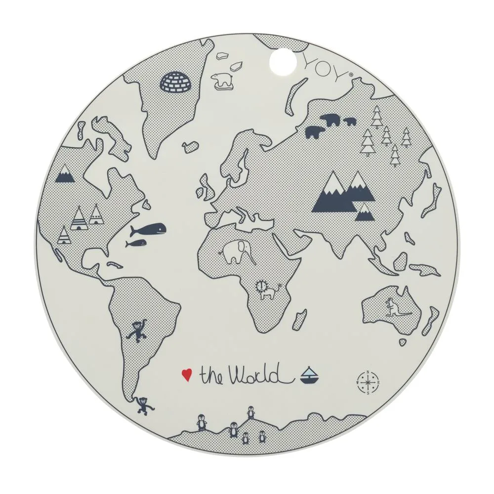 The world placemat, beige-grey OYOY
