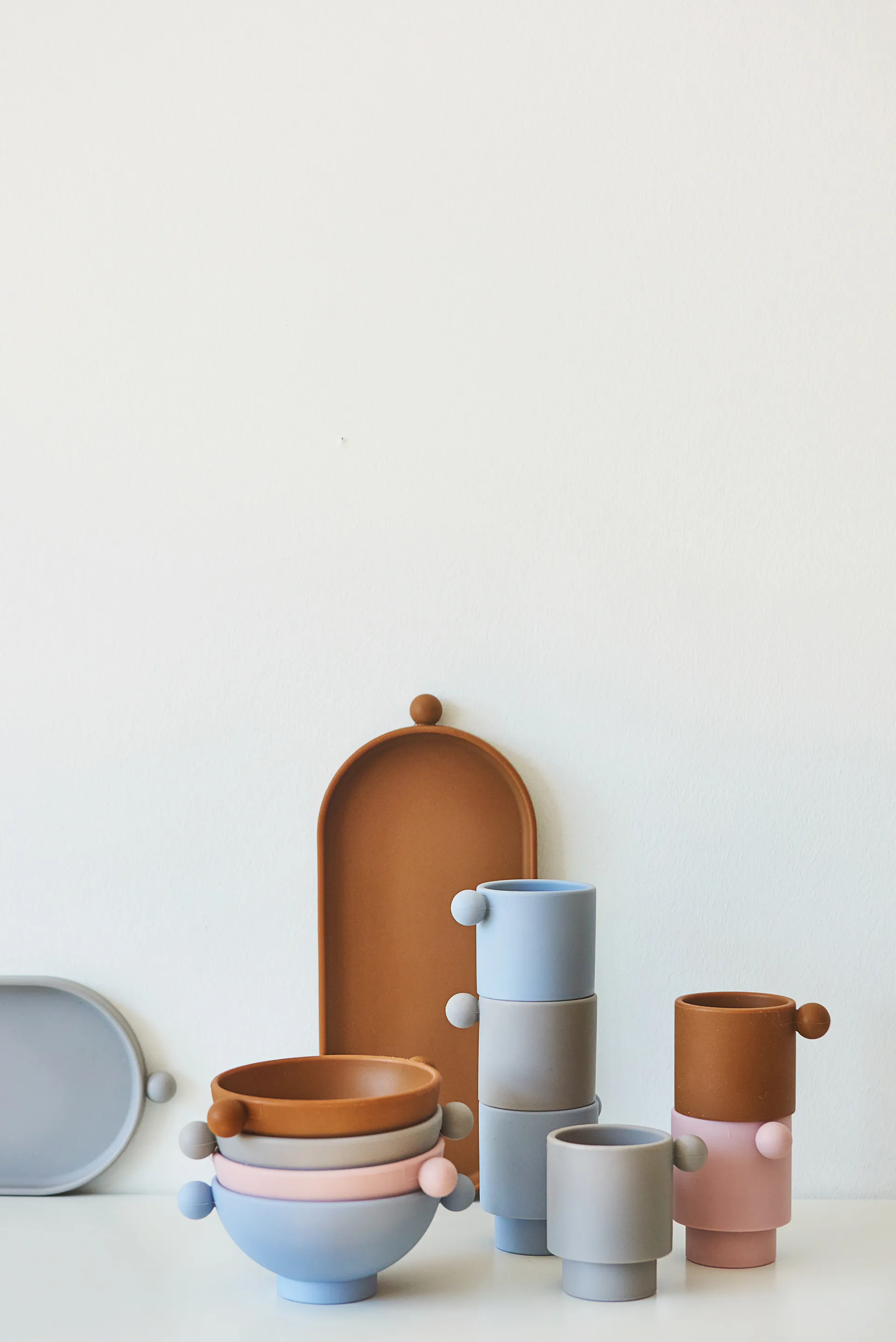 Tiny Inka bowl Ø11 cm 2-pack, Dusty blue-clay OYOY