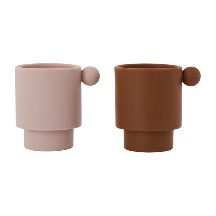 Tiny Inka cup 2-pack - Caramel-rose - OYOY