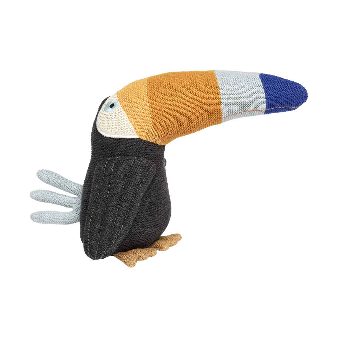 OYOY Toby Toucan plush toy Anthracite-blue | Scandinavian Design | Children's room accessories | Black
