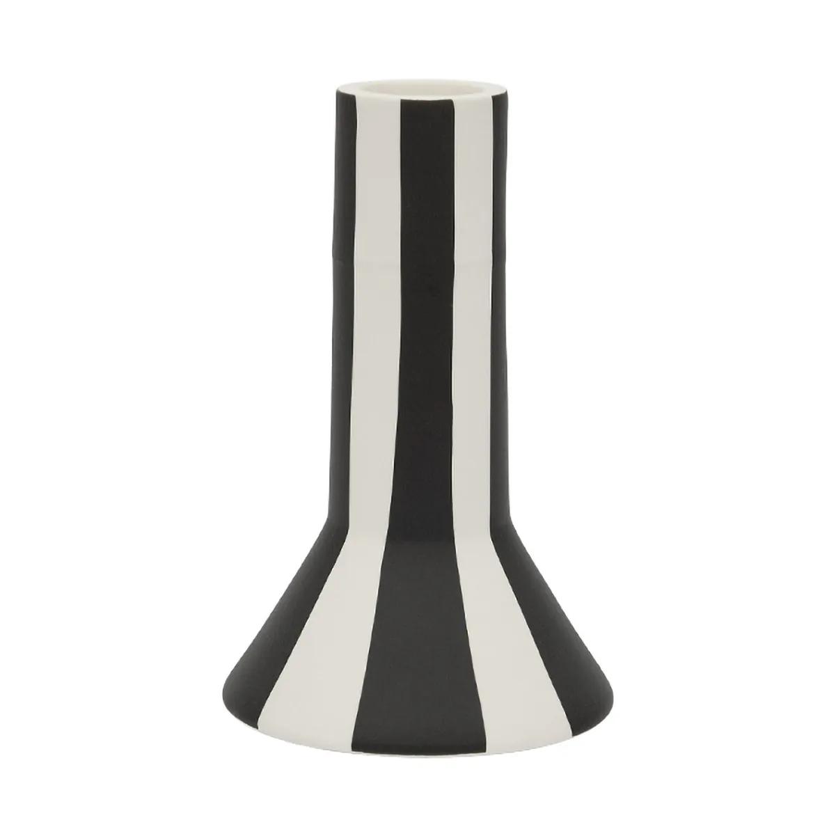 OYOY Toppu candle holder tall 11 cm White-black | Scandinavian Design | Candle holders | White