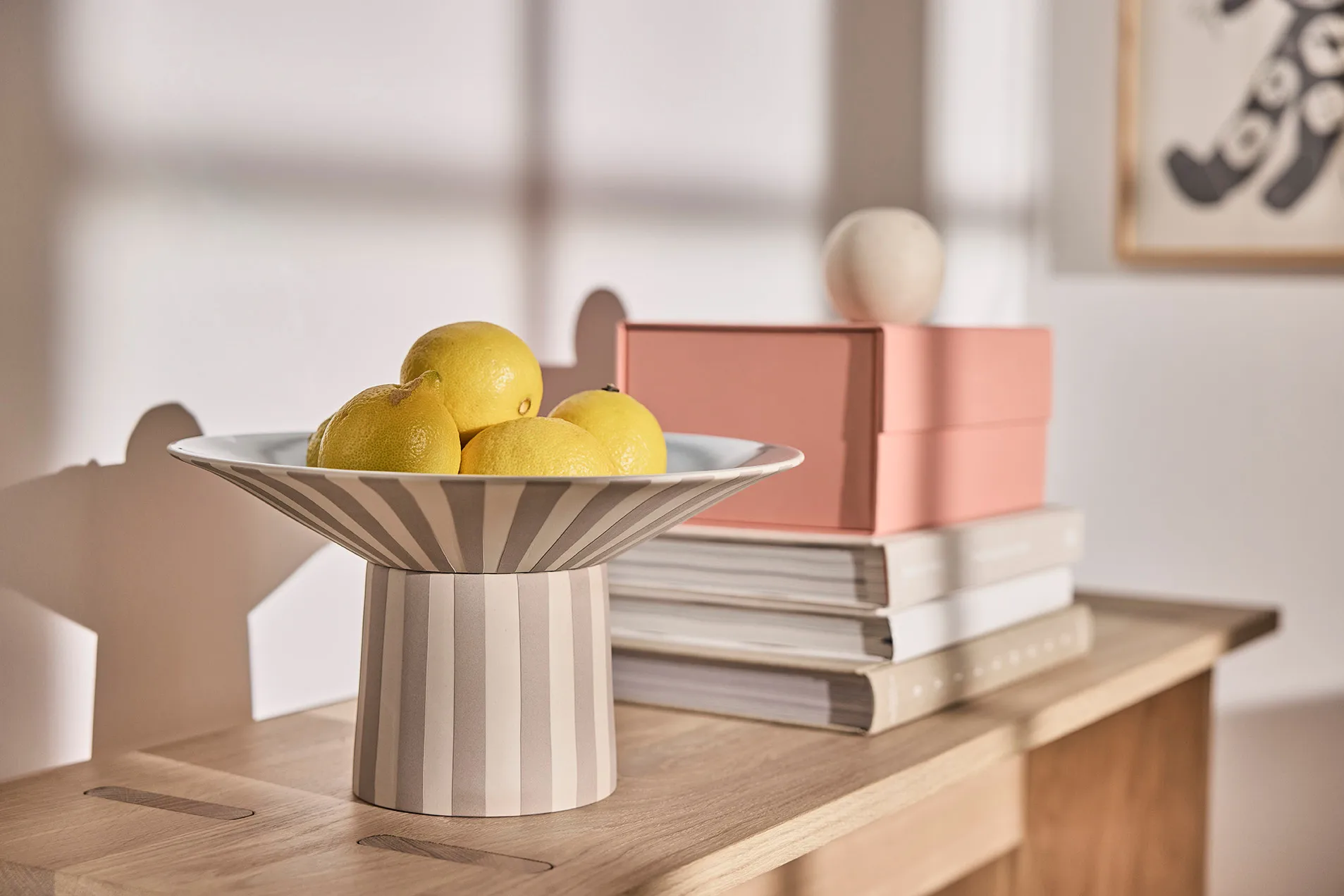 Toppu centerpiece high Ø30x17 cm, Clay-Ice blue OYOY