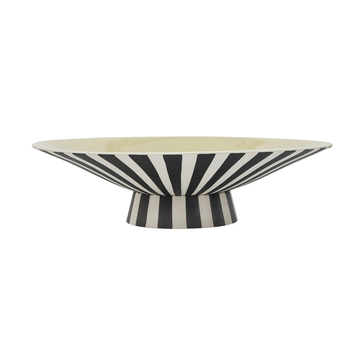OYOY Toppu centerpiece low 10.5xØ39 cm Vanilla-black-white