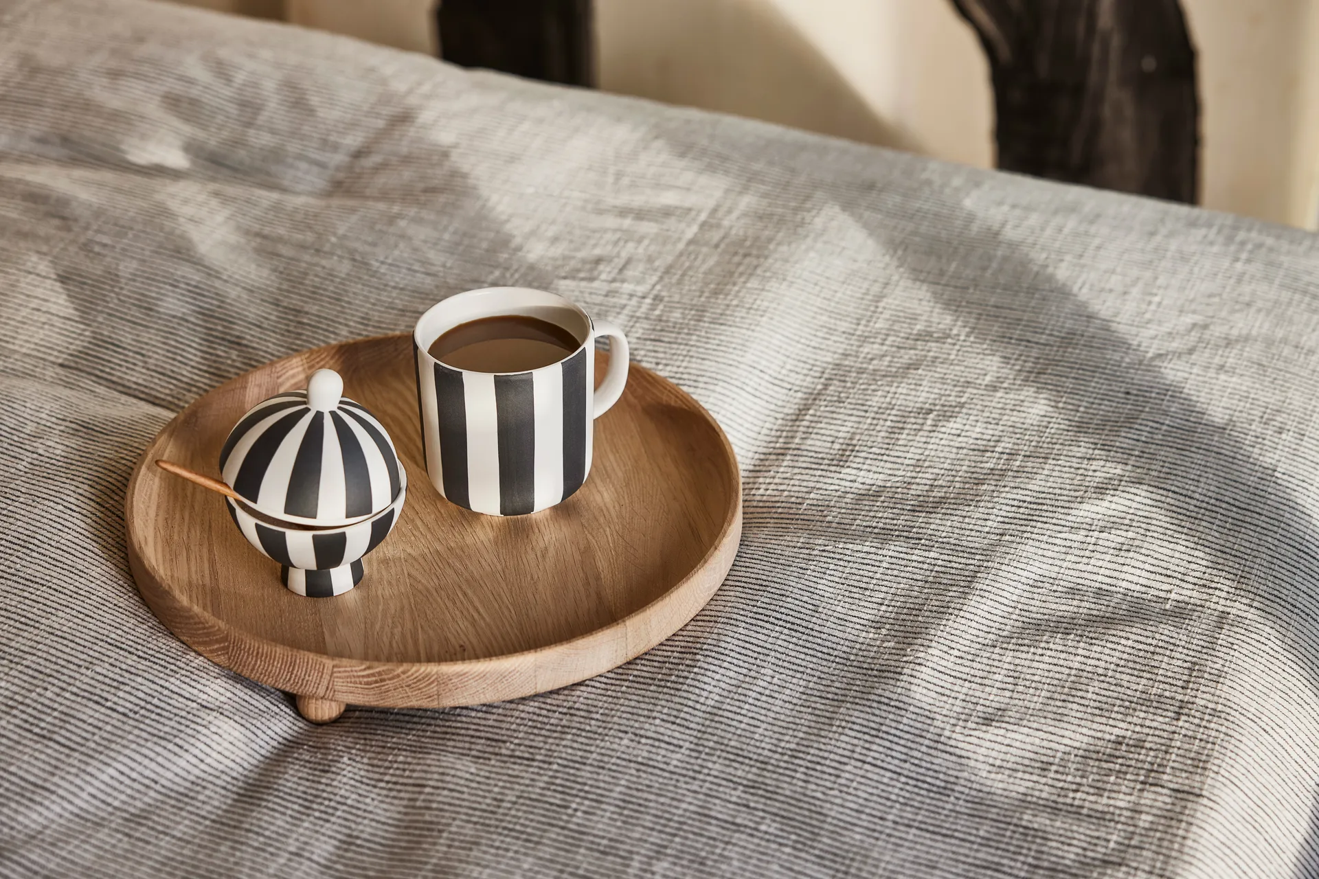 Toppu flower pot Ø8 cm, Black-white OYOY