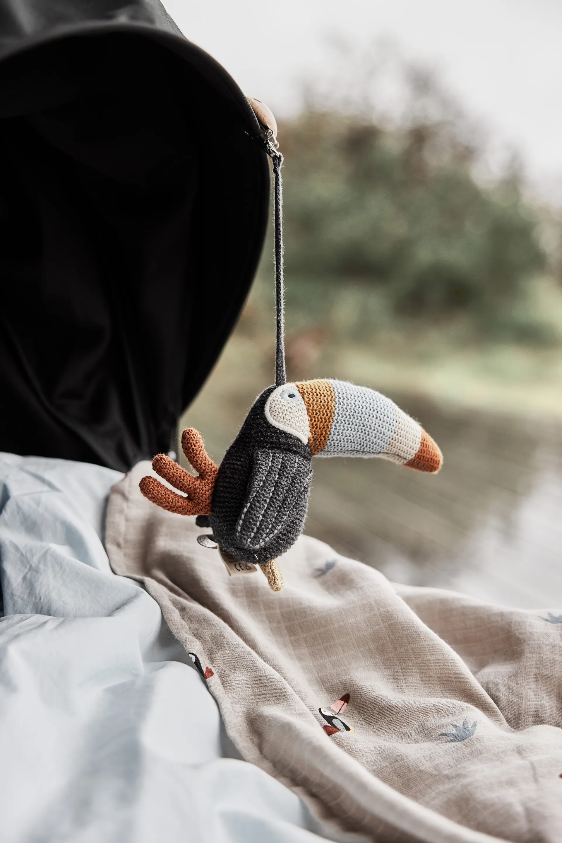 Toucan baby blanket 2-pack, Clay-caramel OYOY