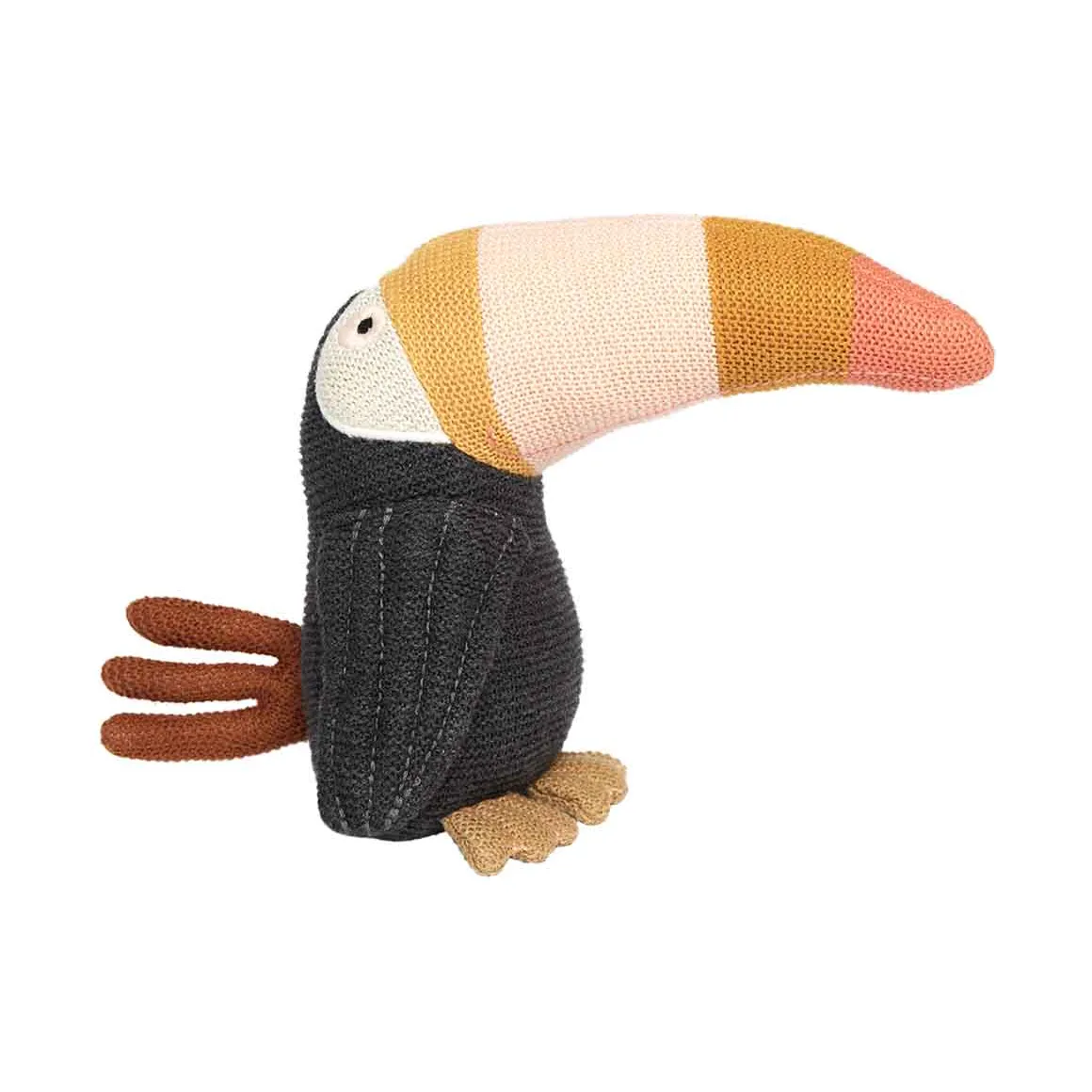 Trine Toucan plush toy, Anthracite-peach OYOY