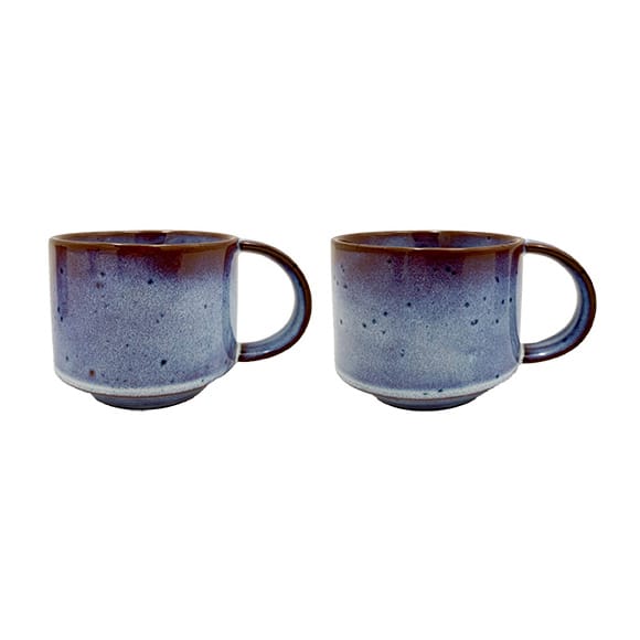 Yuka cup 2-pack - Reactive space (blue-brown) - OYOY