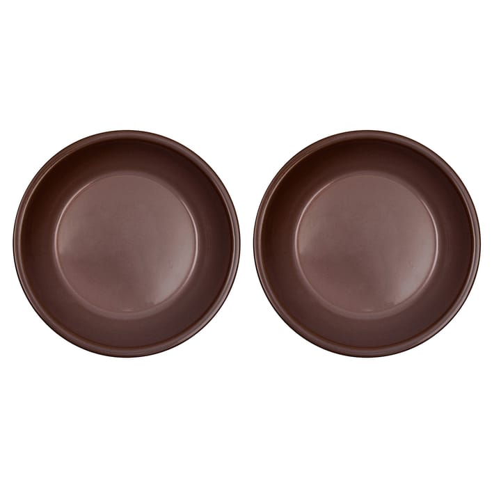 Yuka deep  plate Ø19 cm 2-pack - Dark (brown) - OYOY
