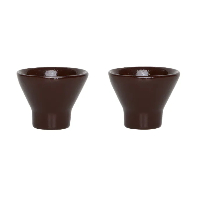 OYOY Yuka egg cup 2-pack Dark terracotta | Scandinavian Design | Egg cups | Black