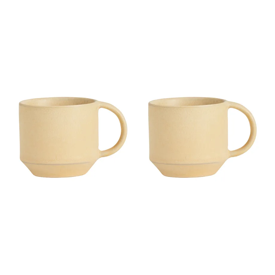 OYOY Yuka espresso cup 2-pack Butter | Scandinavian Design | Espresso cups | Yellow