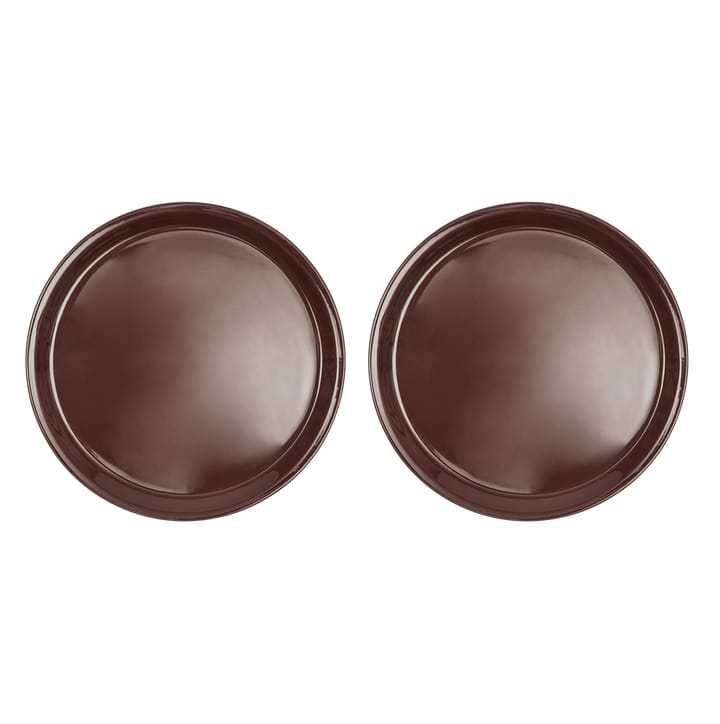 Yuka plate Ø27 cm 2-pack - Dark (brown) - OYOY
