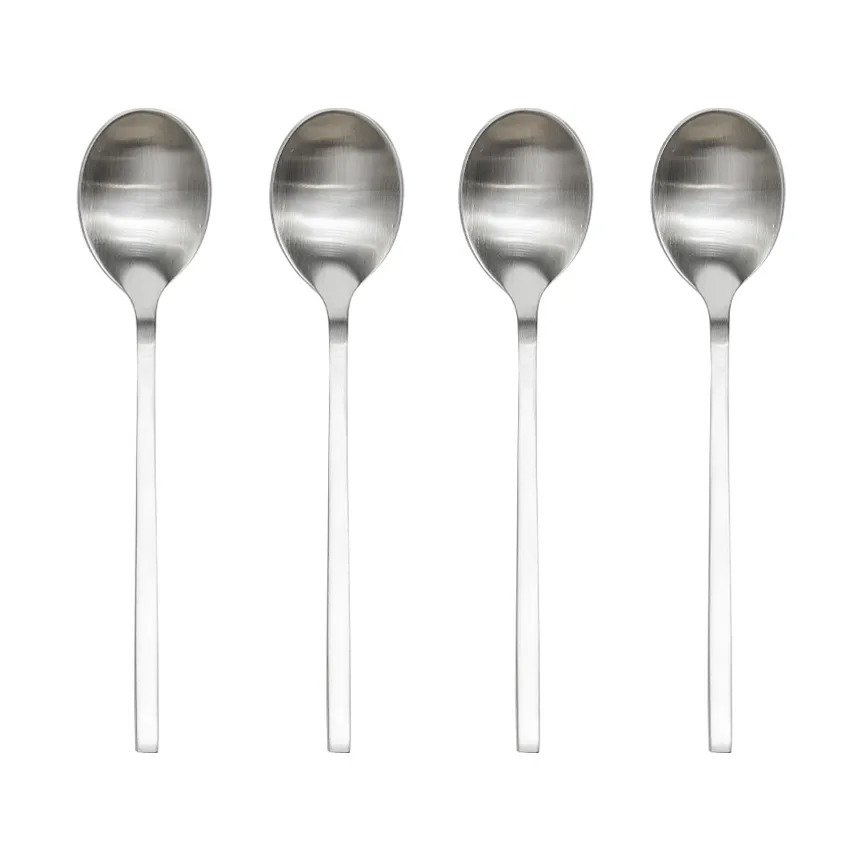 Yuka Spoon 4-Pack, Brushed Steel OYOY