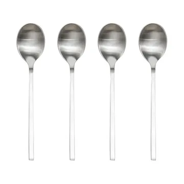 Yuka Spoon 4-Pack - Brushed Steel - OYOY