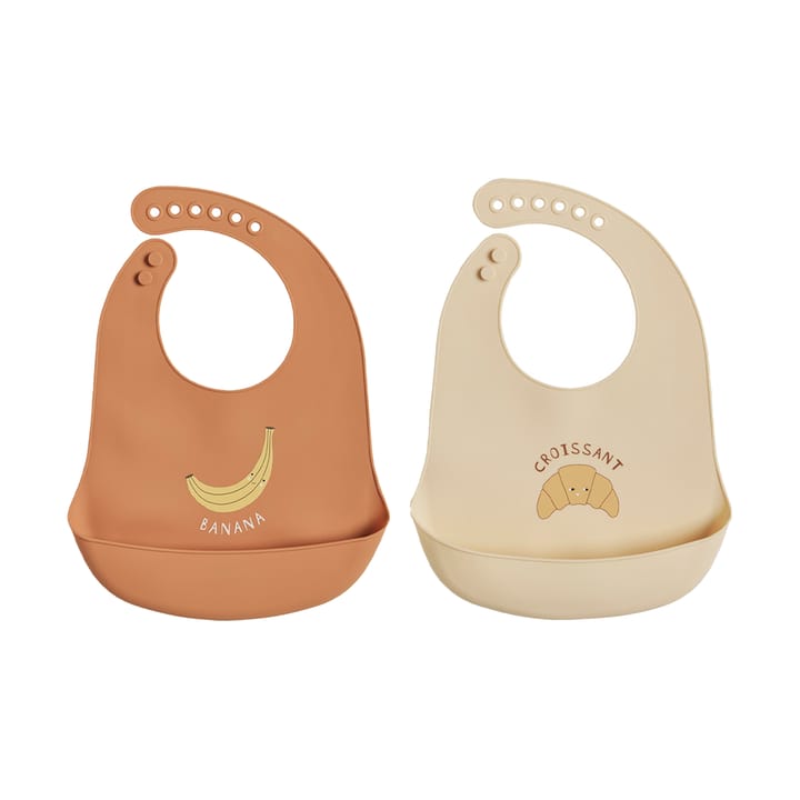 Yummy bib 2-pack - Caramel butter - OYOY