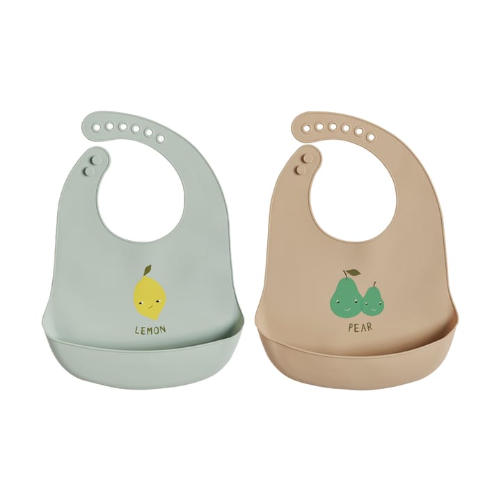 Yummy bib 2-pack - Minty-camel - OYOY